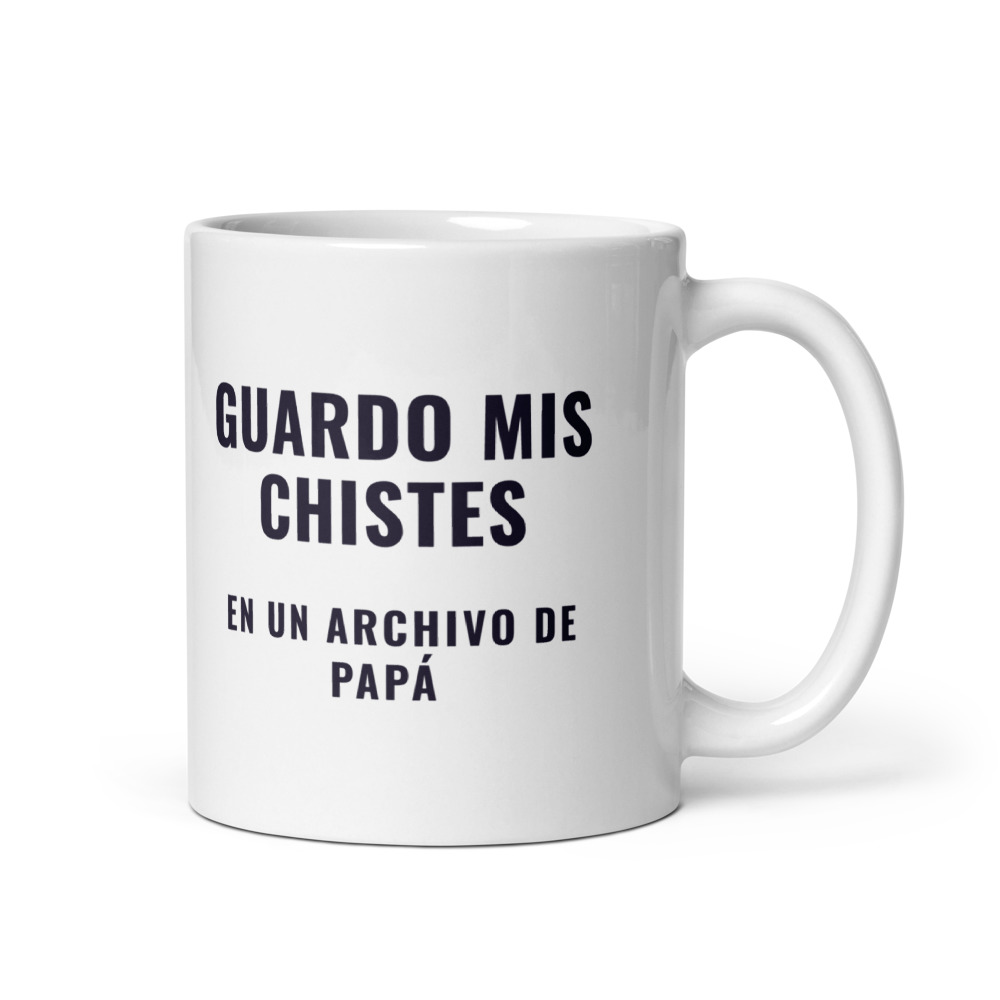 Taza Guardo mis chistes en un archivo de papá