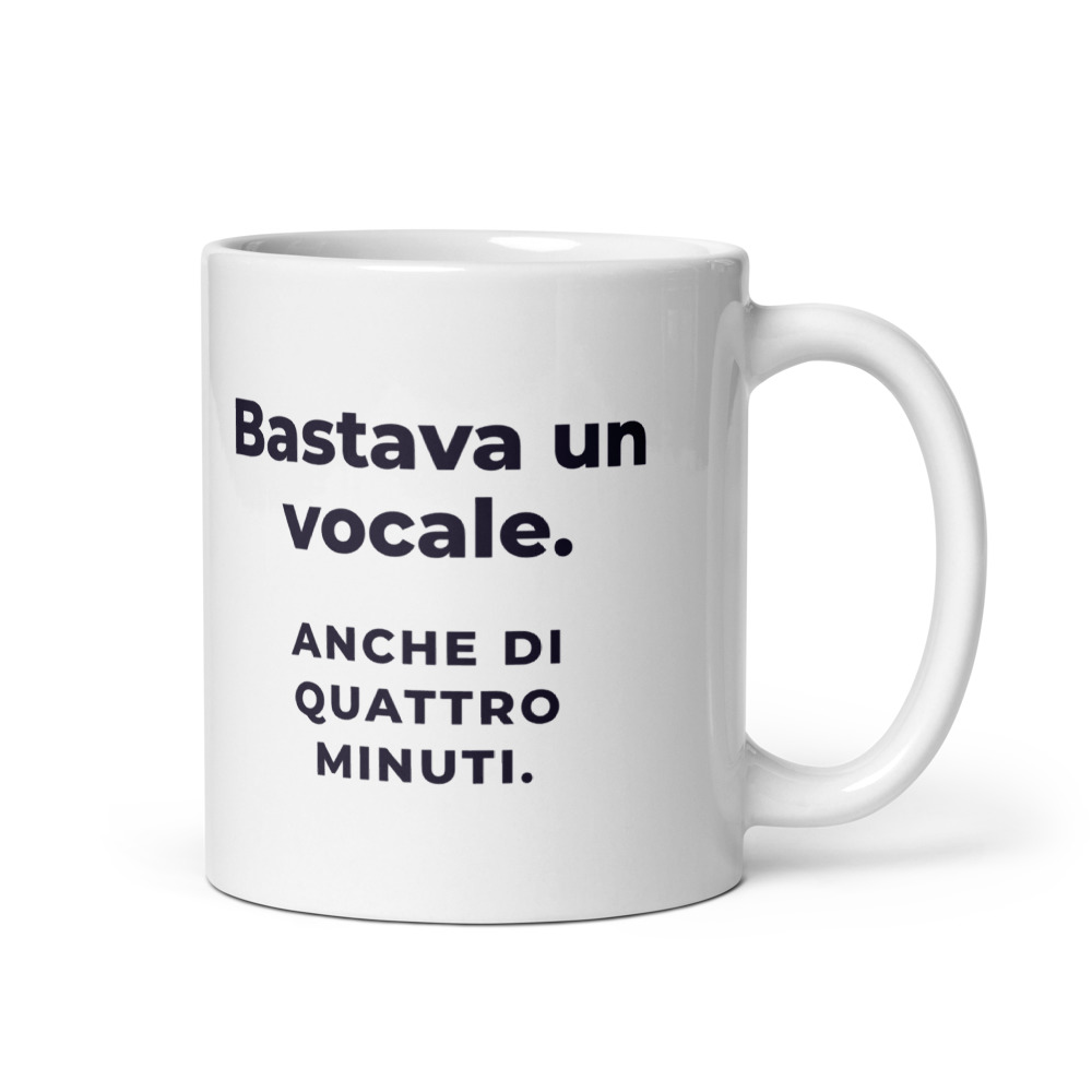 Maglietta Bastava un vocale, anche di quattro minuti
