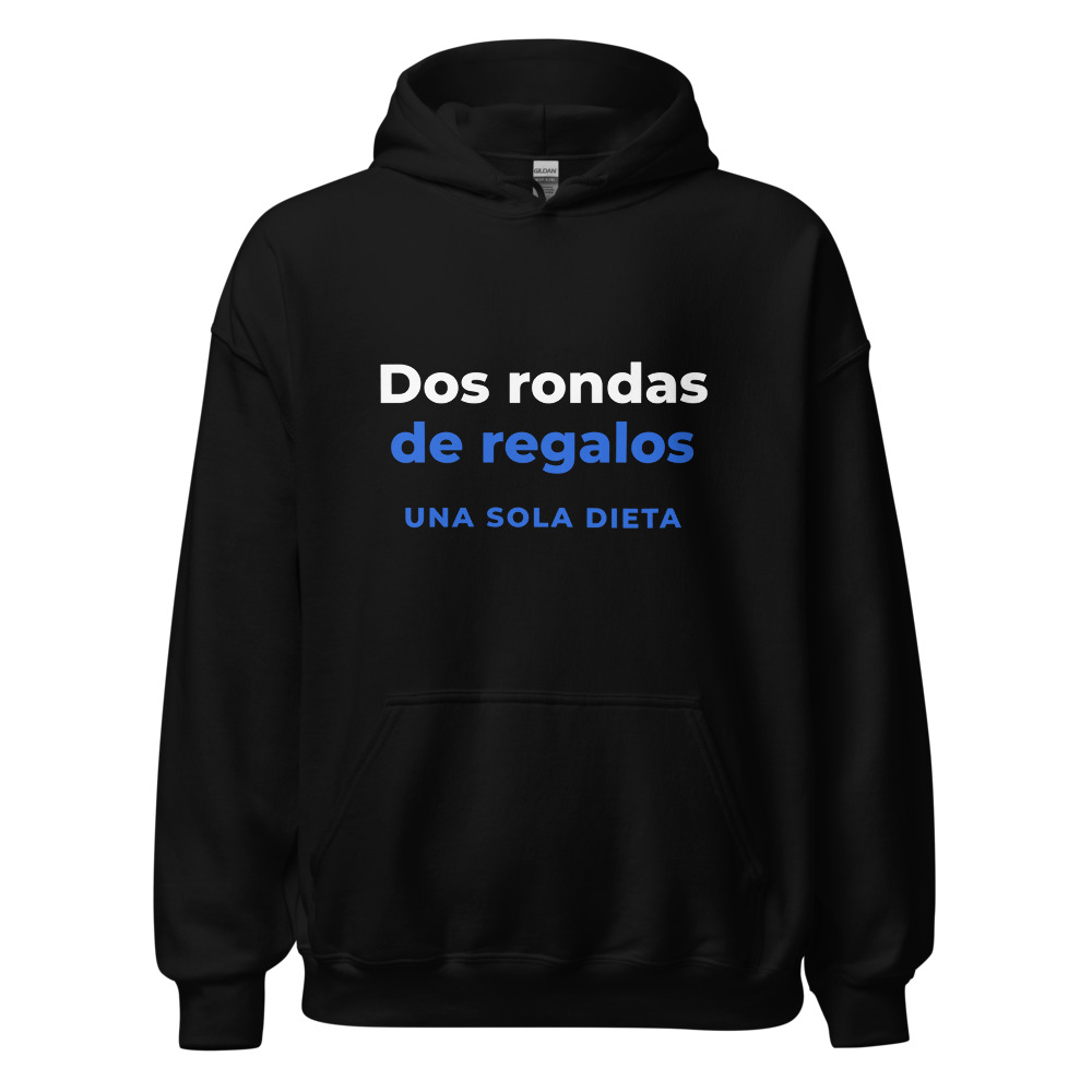 Sudadera con capucha Dos rondas de regalos una sola dieta