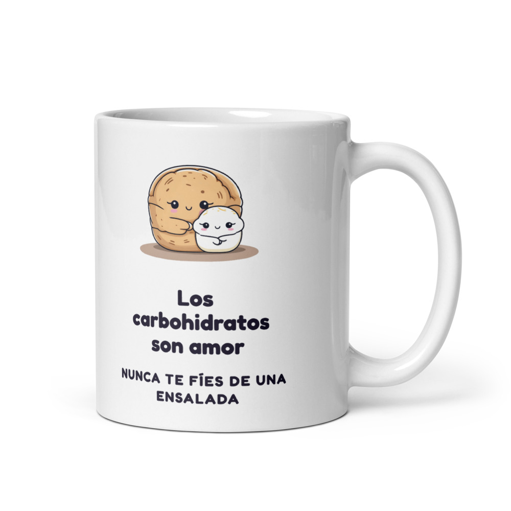 Taza Los carbohidratos son amor Nunca te fíes de una ensalada