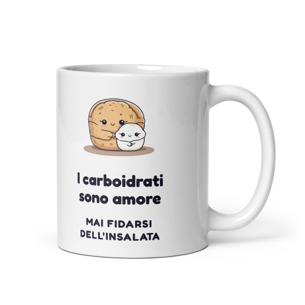 Tazza I carboidrati sono amore Mai fidarsi dell'insalata
