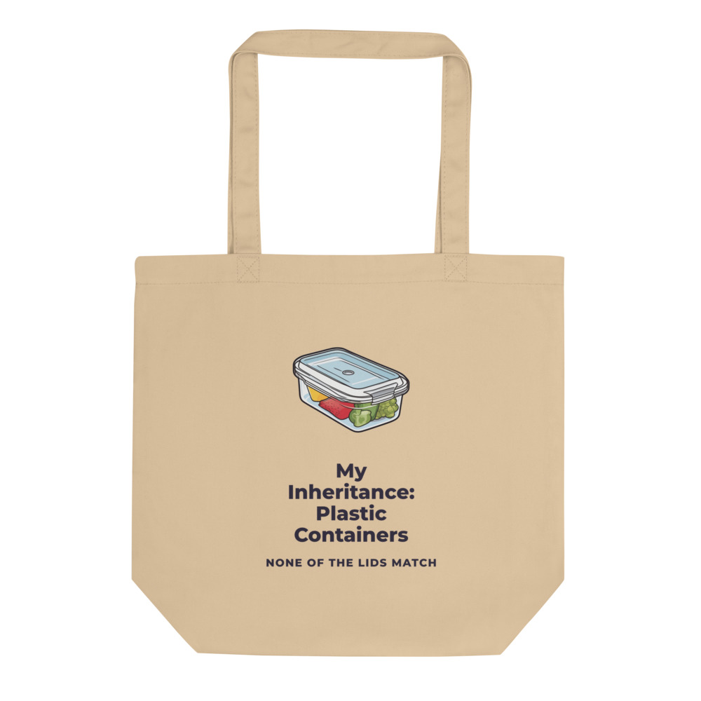 My Inheritance: Plastic Containers None of the lids match Tote bag