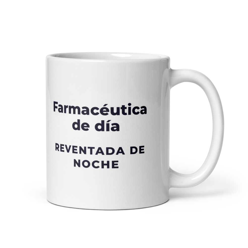 Taza Farmacéutica de día reventada de noche