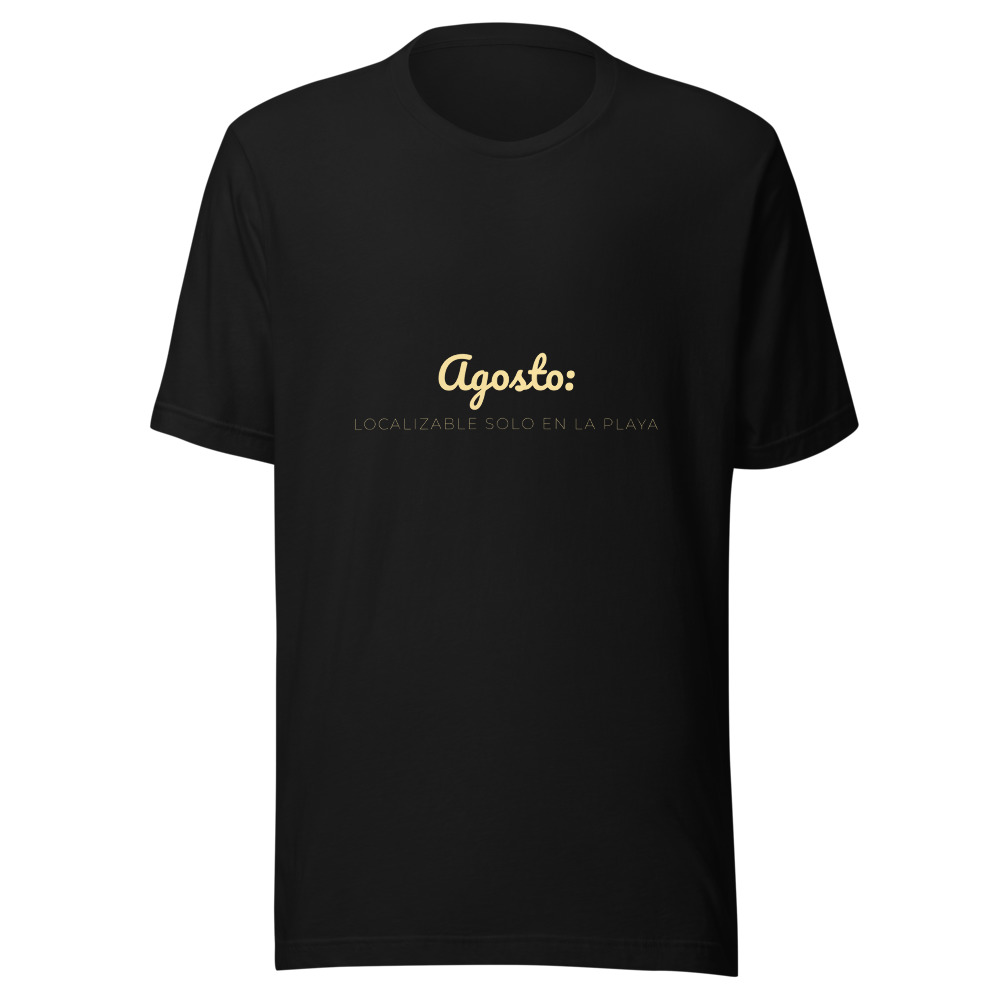 Camiseta Agosto, localizable solo en la playa