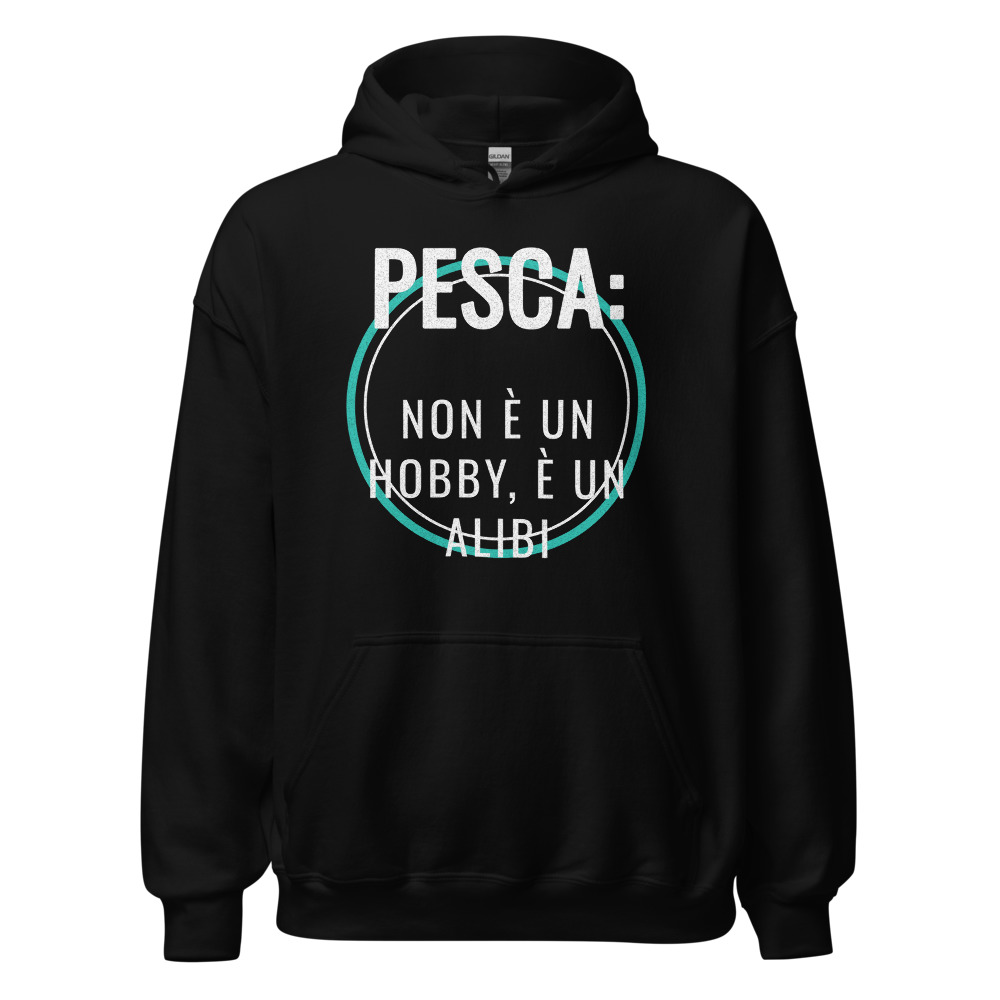 Felpa con cappuccio Pesca: non è un hobby, è un alibi