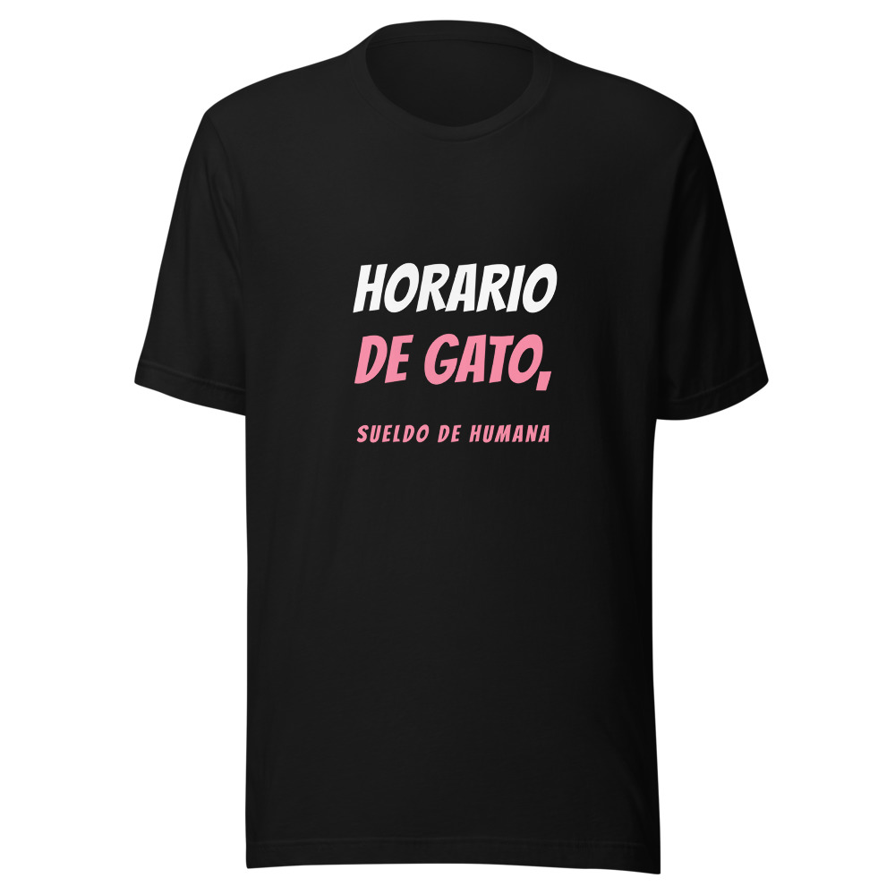 Camiseta Horario de gato, sueldo de humana