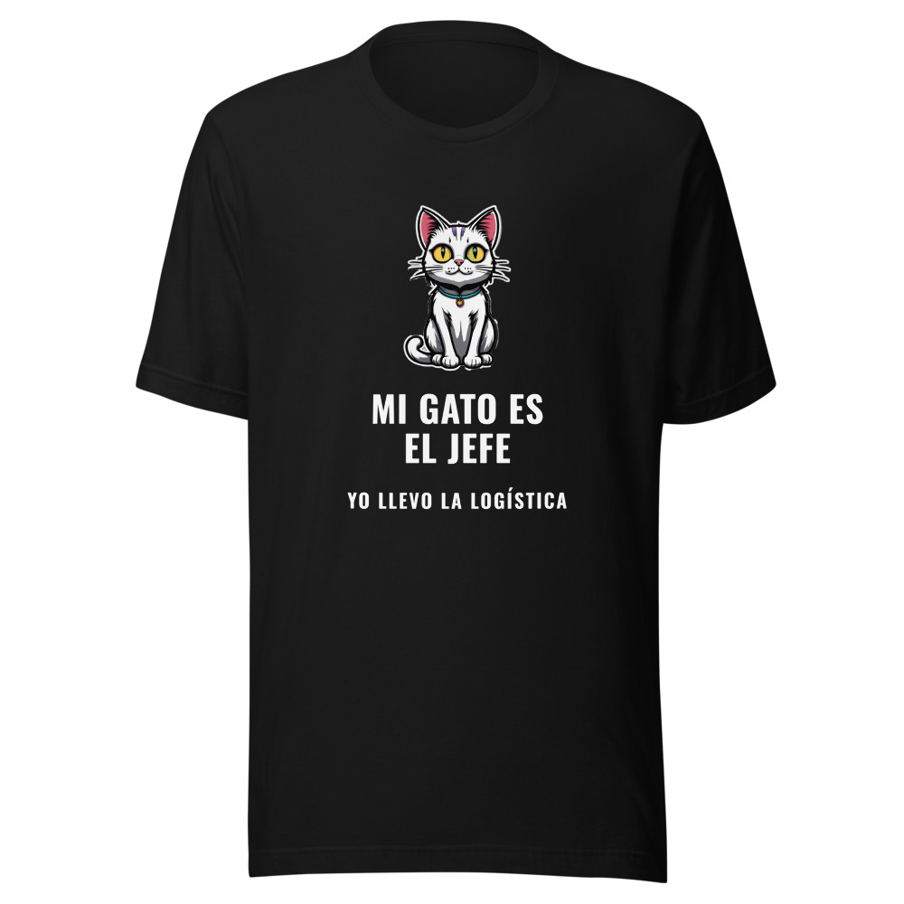 Camiseta Mi gato es el jefe, yo llevo la logística