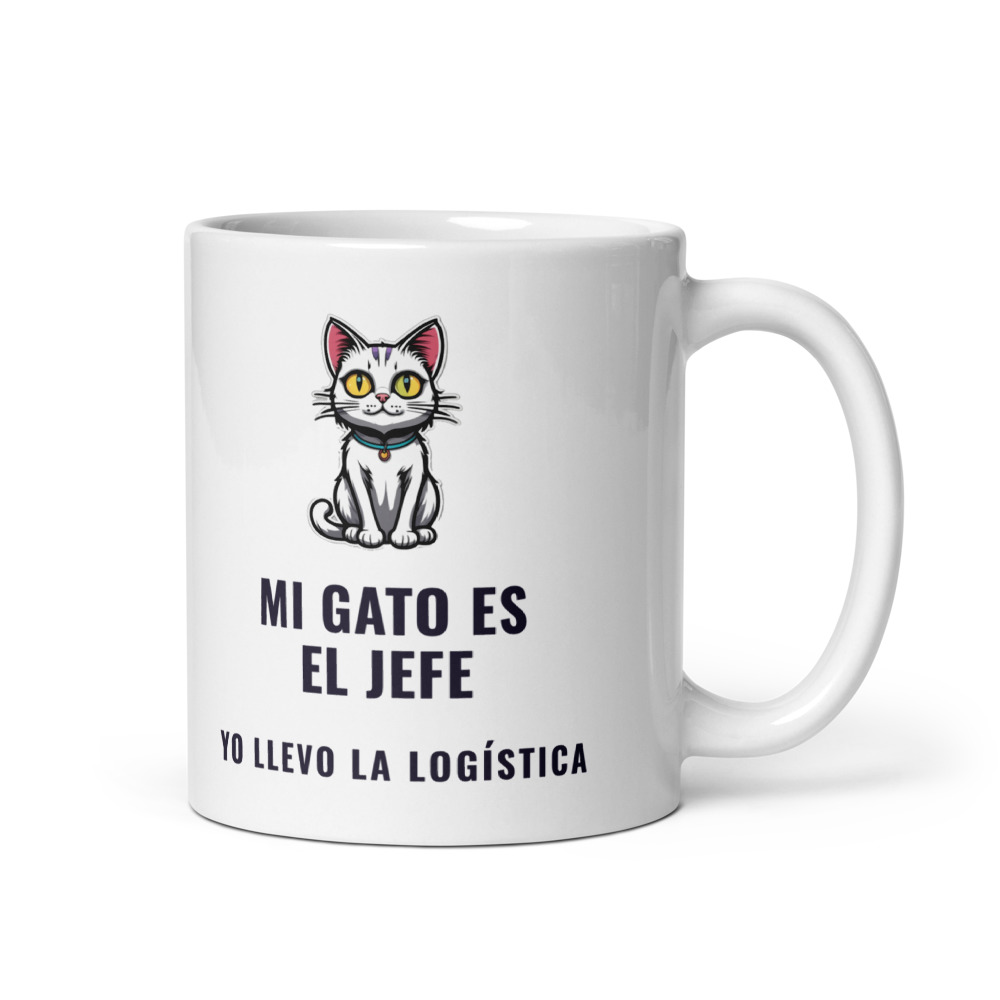 Taza Mi gato es el jefe Yo llevo la logística