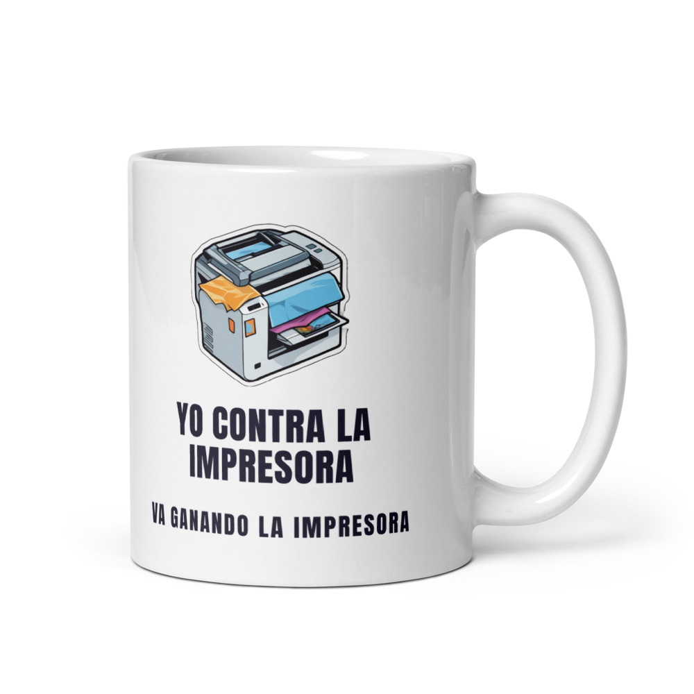 Taza Yo contra la impresora Va ganando la impresora