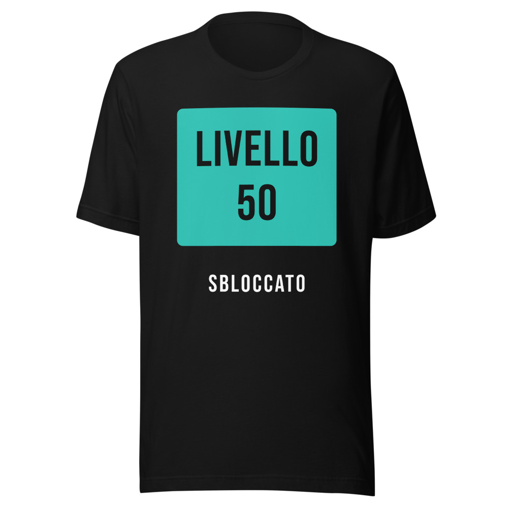 Maglietta livello 50 sbloccato, regalo compleanno