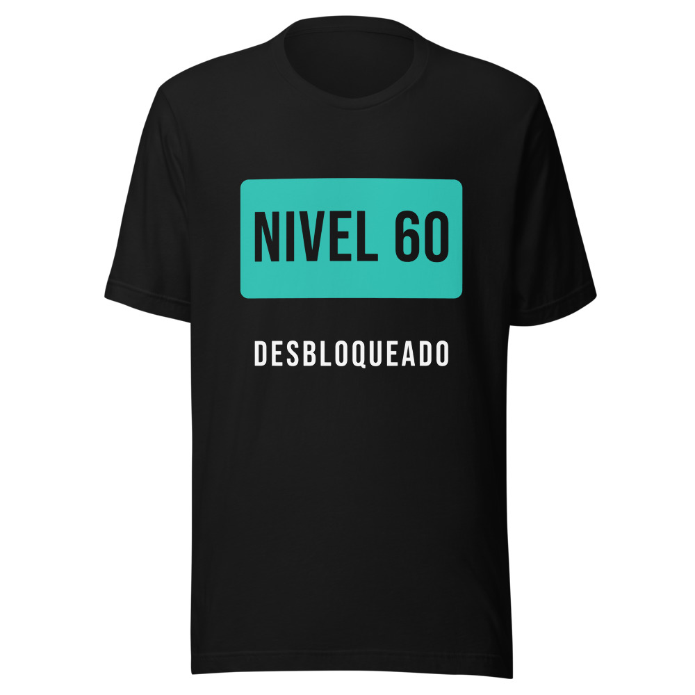 Camiseta nivel 60 desbloqueado, regalo cumpleaños