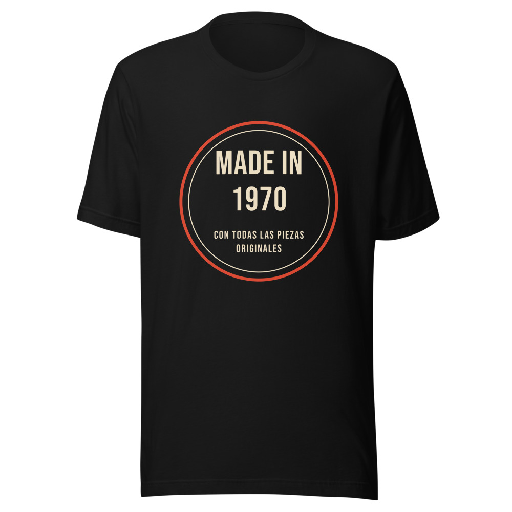 Camiseta Made in 1970, regalo cumpleaños