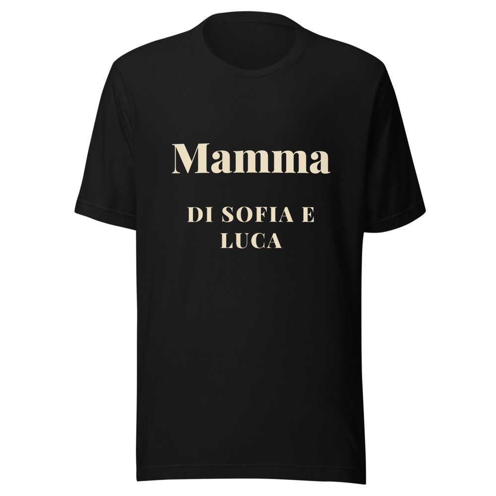 Maglietta mamma personalizzata con i nomi dei figli