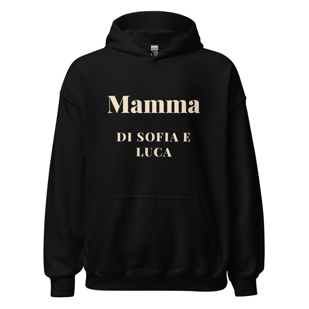 Felpa con cappuccio Mamma di {nomi}