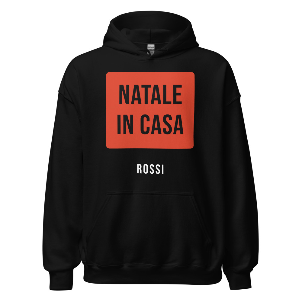 Felpa con cappuccio Natale in casa {nomi}