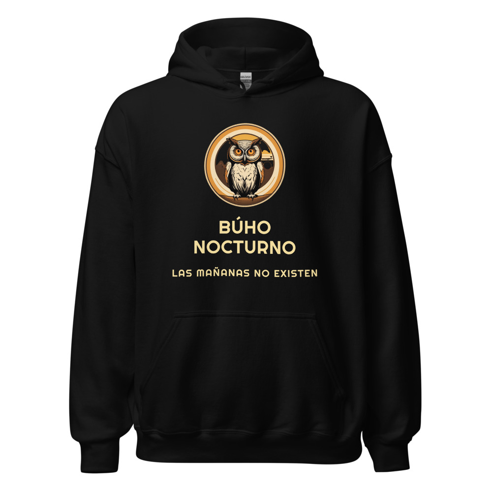 Sudadera con capucha Búho nocturno Las mañanas no existen