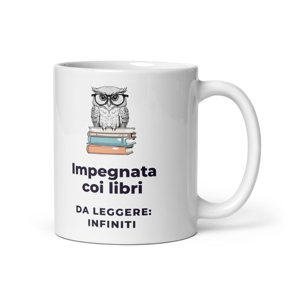 Tazza Impegnata coi libri Da leggere: infiniti