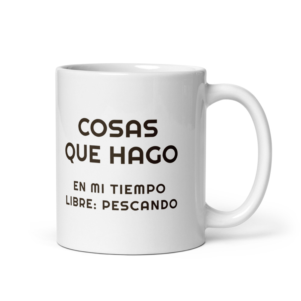 Taza Cosas que hago en mi tiempo libre: pescando