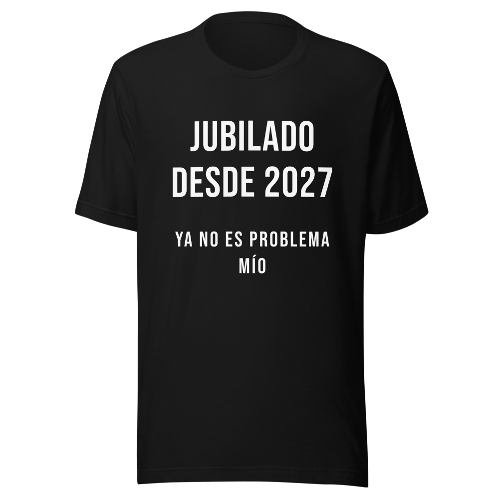 Camiseta jubilado desde 2027, regalo jubilación