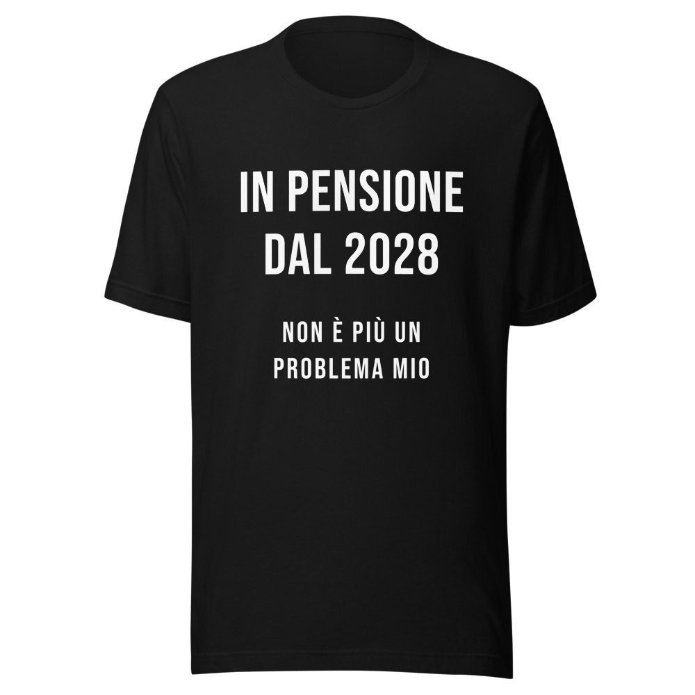 Maglietta in pensione dal 2028, regalo pensionamento