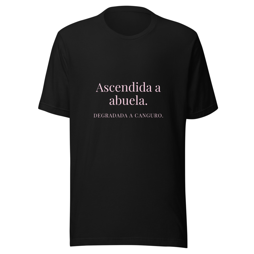 Camiseta Ascendida a abuela, degradada a canguro