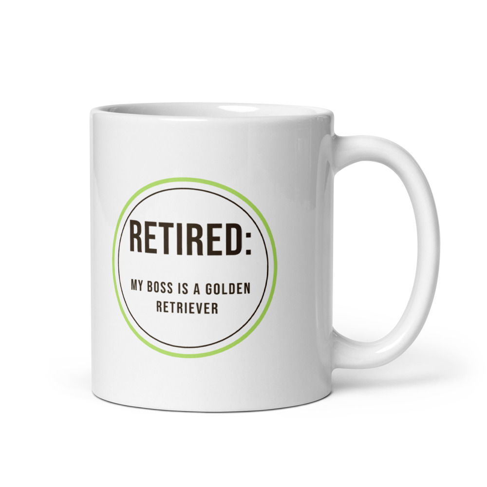 Retired: my boss is a golden retriever Mug