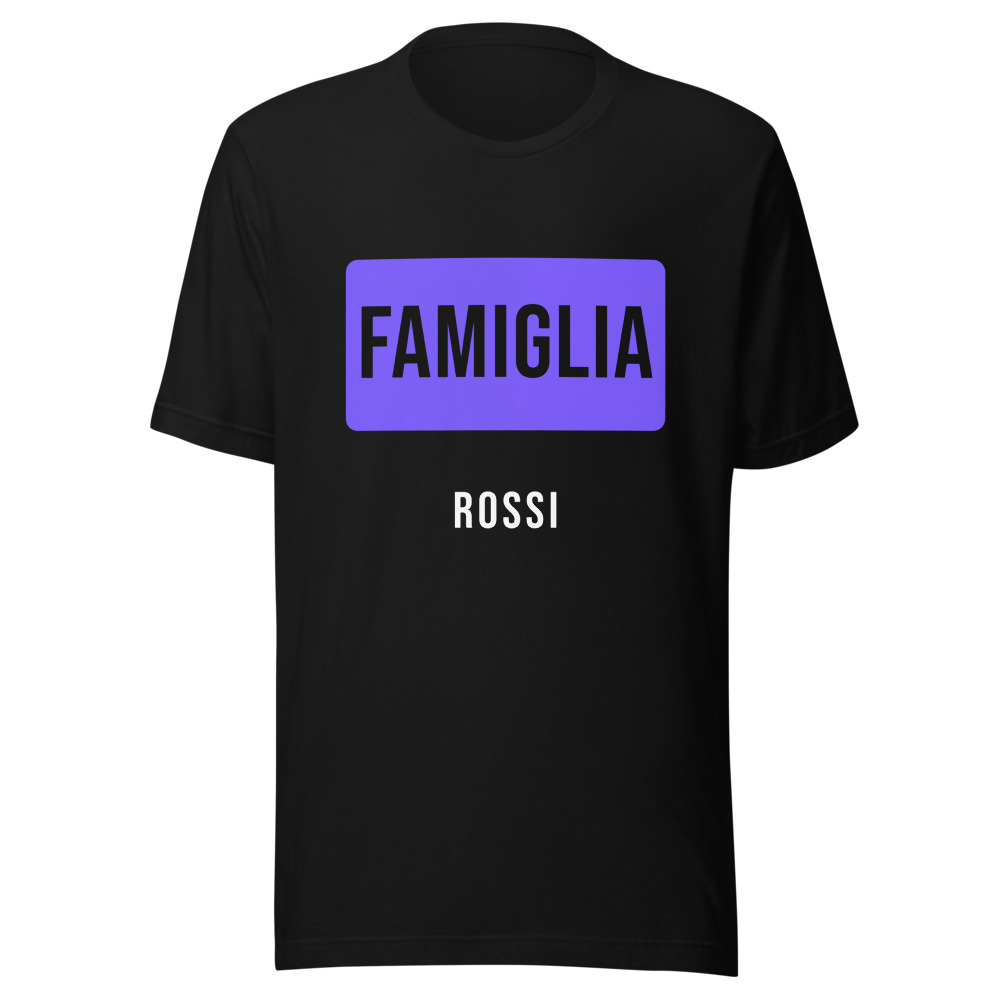 Maglietta famiglia personalizzata con il cognome