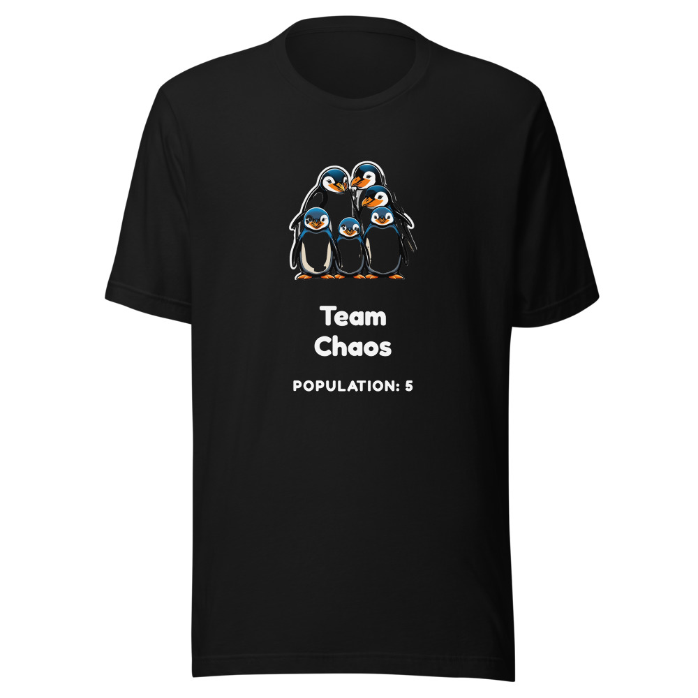 Team Chaos Population 5 Penguins T-Shirt